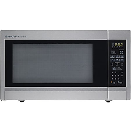 Sharp 2.2 Cu.Ft 1200W Full-Size Countertop Microwave - Single - 16.46 gal Capacity - Microwave, Baking - 11 Power Levels - 1200 W Microwave Power - 16" Turntable - Countertop - Stainless Steel