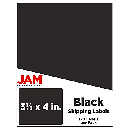 JAM Paper Mailing Address Labels Rectangle 3 13 x 4 Black Pack Of