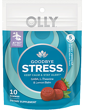 OLLY Goodbye Stress Berry Verbena Gummies, Pack Of 10 Gummies
