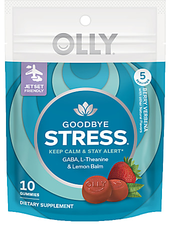 OLLY Goodbye Stress Berry Verbena Gummies, Pack Of 10 Gummies