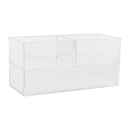 Martha Stewart Brody Stack & Slide Plastic Tray Office Desktop Organizers, 2"H x 3"W x 7-1/2"D, Clear, Set Of 3 Organizers