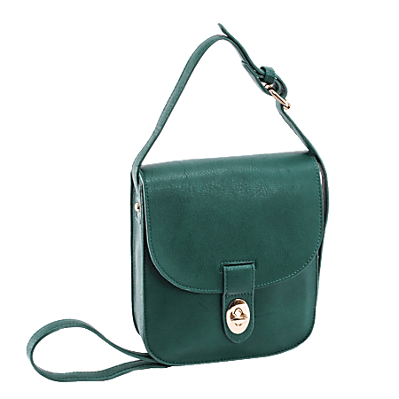 Parinda MAYA II Textured Faux Leather Crossbody Bag, 8" x 7 1/2" x 2", Green