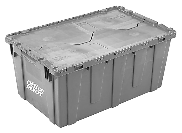 Office Depot® Brand Attached-Lid Storage Container, 12"H x 17"W, x 27"D, Gray