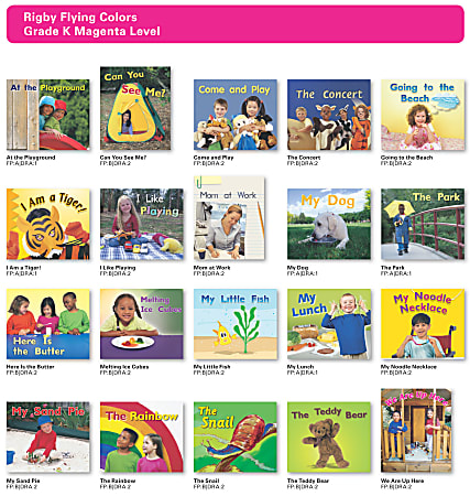 Rigby Flying Colors Leveled Reading Complete Package, Magenta Level, Grade K, 6 Sets Of 20 Titles