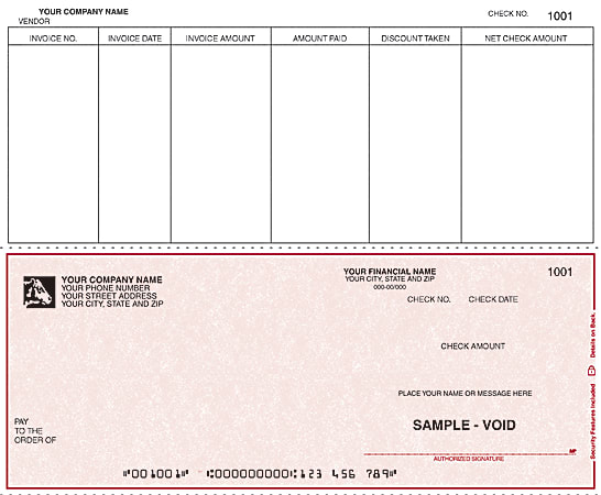 Custom Continuous Accounts Payable Checks For RealWorld®, 9 1/2" x 7", Box Of 250
