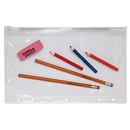 Office Depot Brand Clear Tube Pencil Pouch 7 14 x 2 34 ClearBlack