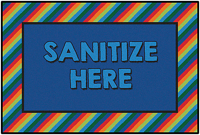 Carpets for Kids® KID$Value Rugs™ Rainbow Striped Sanitize Activity Rug, 3' x 4 1/2' , Multicolor