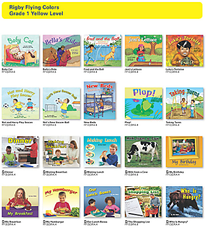 Rigby Flying Colors Leveled Reading Complete Package, Yellow Level, Grade 1, 6 Sets Of 22 Titles