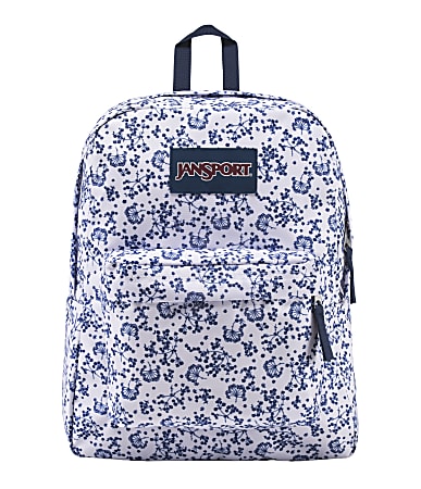 JanSport® Superbreak Laptop Backpack, White Field Floral