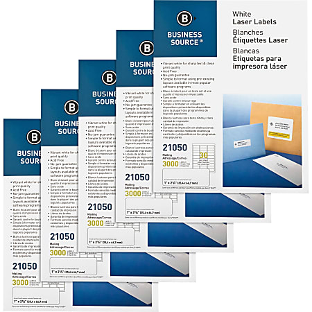 Business Source Bright White Premium-quality Address Labels - 1 Business Source Bright White Premium-quality Address Labels - 1