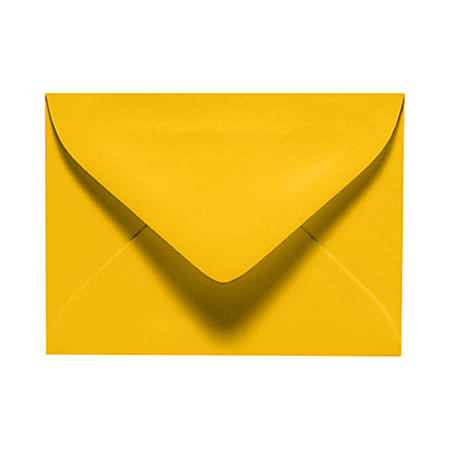 LUX Mini Envelopes, #17, Gummed Seal, Sunflower Yellow, Pack Of 50