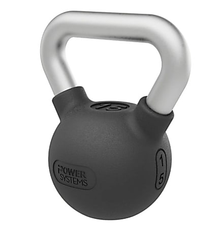 Power Systems Elite Series Kettlebell, 15 Lb, Black, Total Qty 1