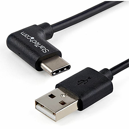 StarTech.com 1m 3ft USB to USB C Cable - Right Angle USB Cable - M/M - USB 2.0 Cable - Black