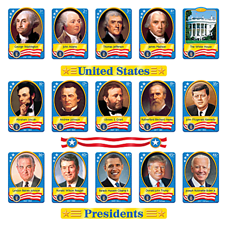 TREND U.S. Presidents Bulletin Board Set, 5" x 8 1/2", Pre-K - Grade 12