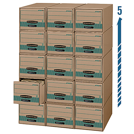 Bankers Box® Stor/Drawer® Steel Plus™ Drawer Files, Letter Size, 23 1/4" x 12 1/2" x 10 3/8", 100% Recycled, Kraft/Green, Pack Of 6