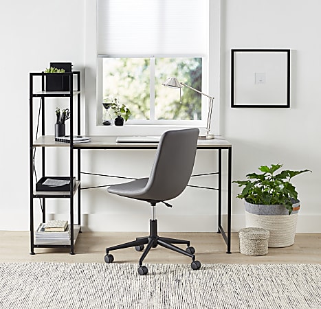 Realspace 56 W Trazer Computer Desk With Storage Shelves Gray - Office Depot