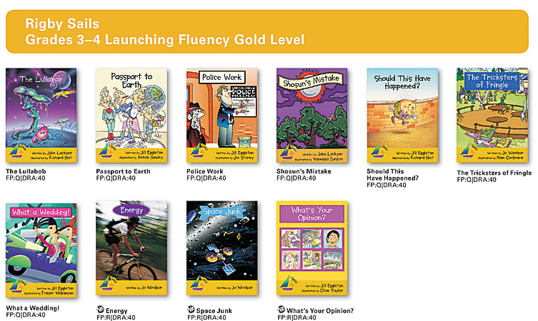 Rigby Sails Leveled Reader Complete Package, Launching Fluency Gold Level, Grades 3-4, 6 Sets Of 10 Titles