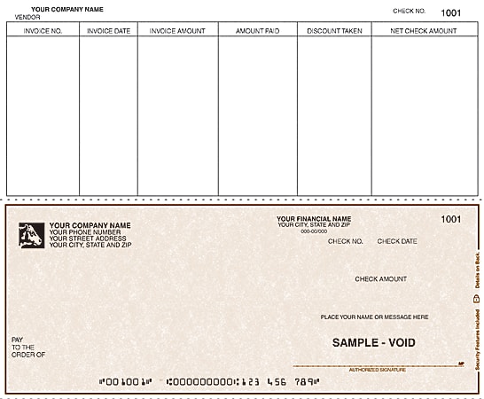 Continuous Accounts Payable Checks For RealWorld®, 9 1/2" x 7", 3-Part, Box Of 250, AP23 Bottom Voucher