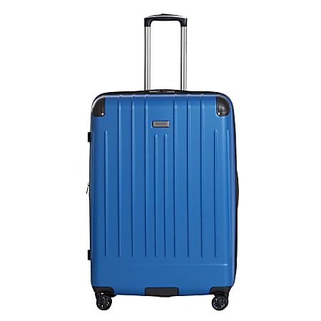 Kenneth Cole Reaction Flying Axis Polymer Expandable Rolling Checked Luggage, 30"H x 20"W x 12-1/2 -14-1/2"D, Blue
