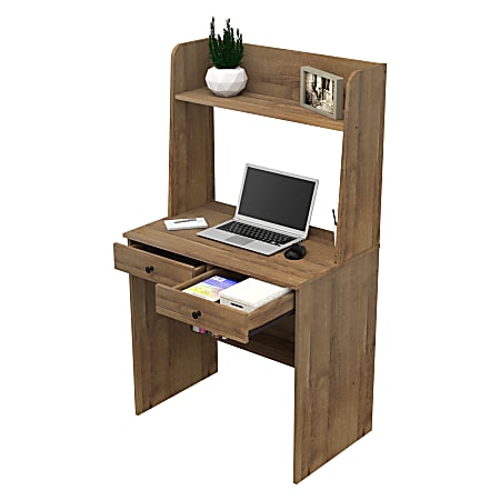 Inval 32 W Computer Desk With Hutch Amaretto ODP Business Solutions