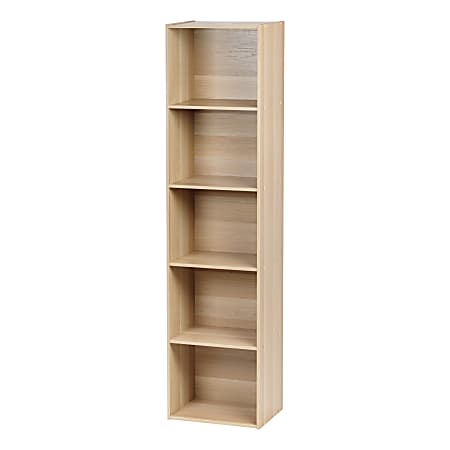 IRIS 67"H 5-Tier Bookcase, Light Brown