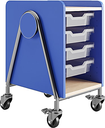Safco® Whiffle 4-Drawer Mobile Storage Cart, 27-1/4"H x 16"W x 20"D, Spectrum Blue