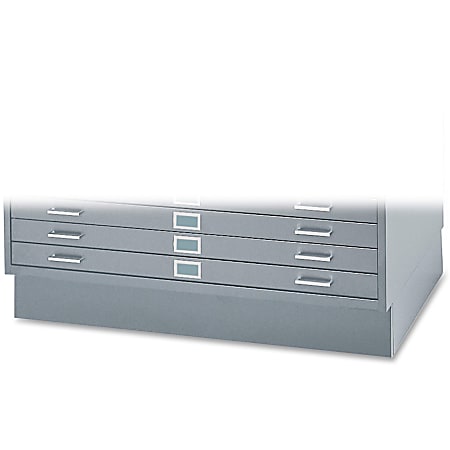 Safco® Closed Base For 5-Drawer Flat File Cabinets, 6"H x 46 3/8"W x 35 3/8"D, Gray