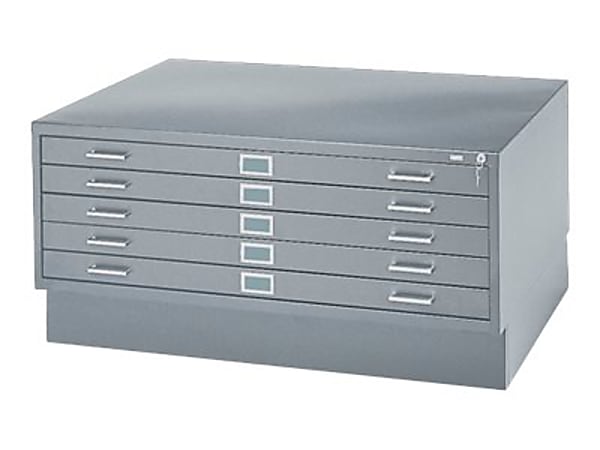 Safco® Closed Base For 5-Drawer Flat File Cabinets, 6"H x 46 3/8"W x 35 3/8"D, Gray