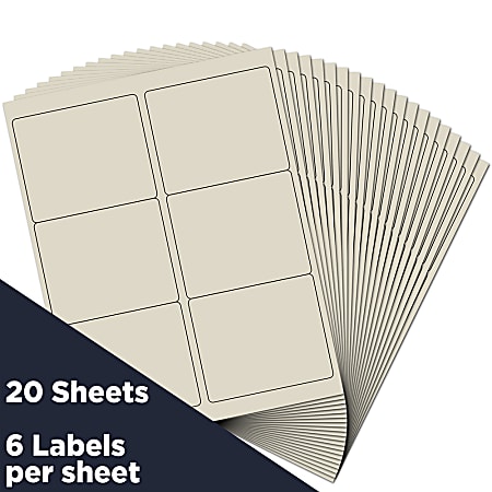 JAM Paper Mailing Address Labels Rectangle 3 13 x 4 Ivory Pack Of 120 ...
