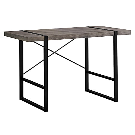 Monarch Specialties Jared 49"W Computer Desk, Dark Taupe/Black