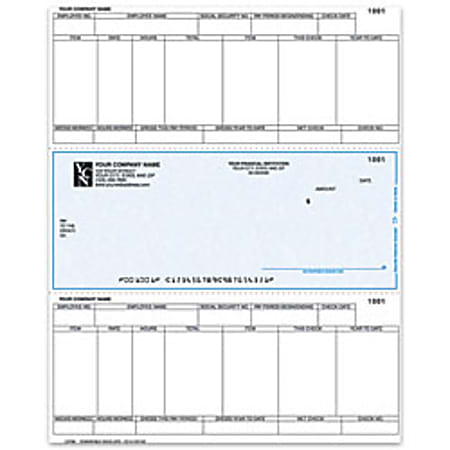 Custom Laser Payroll Checks For Sage Peachtree®, 8 1/2" x 11", 2-Part, Box Of 250, L2-CP98