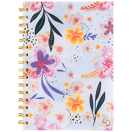 2025 Cambridge® EttaVee Weekly/Monthly Planner, 5-1/2” x 8-1/2”, Layered Floral, January To December