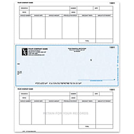 Laser Accounts Payable Checks For One Write Plus®, 8 1/2" x 11", Box Of 250, AP79, Middle Voucher