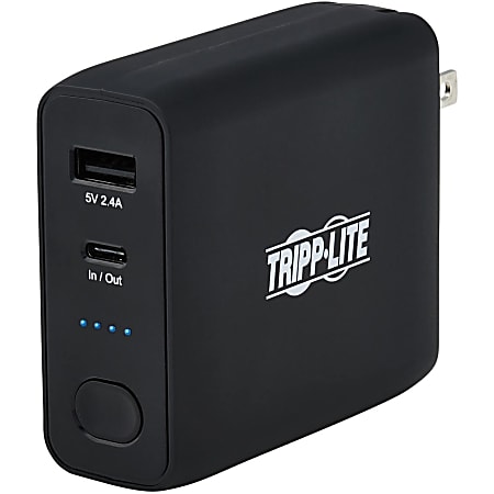 Tripp Lite Portable USB Mobile Power Bank Battery Wall Charger Combo 5K mAh - Black