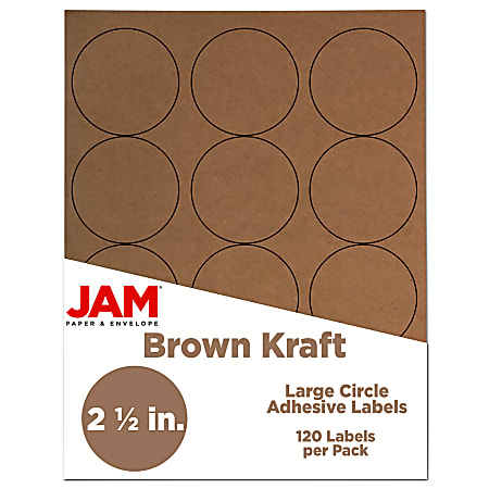JAM Paper® Circle Label Sticker Seals, 2 1/2",