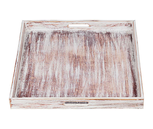 Mind Reader Square Classic Butler Tray, 2”H x 19-1/8”W x 19-1/8”D, Brown