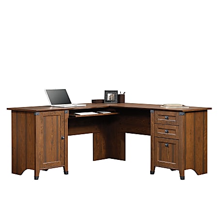 Sauder® Carson Forge 67"W "L"-Shaped Corner Desk,