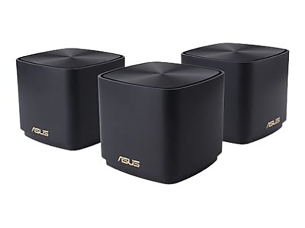 ASUS ZenWiFi AX Mini (XD4) - Wi-Fi system (3 routers) - up to 4,800 sq.ft - mesh - GigE - 802.11a/b/g/n/ac/ax - Dual Band