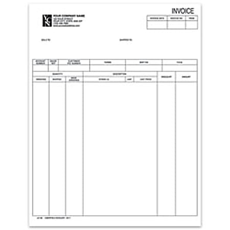 Custom LF-CI190 Laser Invoice For Sage Peachtree®, 8 1/2" x 11", 1 Part, Box Of 250