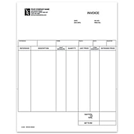 Custom Laser Service Invoice For DACEASY®, 8 1/2" x 11", 1 Part, Box Of 250