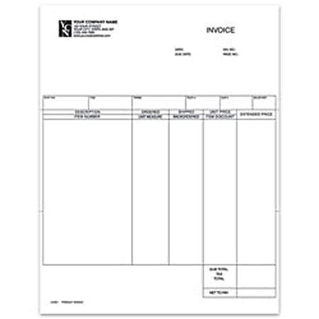 Custom Laser Product Invoice For DACEASY®, 8 1/2" x 11", 1 Part, Box Of 250