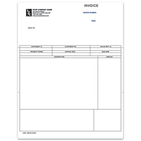 Custom Laser Forms, Service Invoice For Sage Peachtree®, 8 1/2" x 11",  Box Of 250