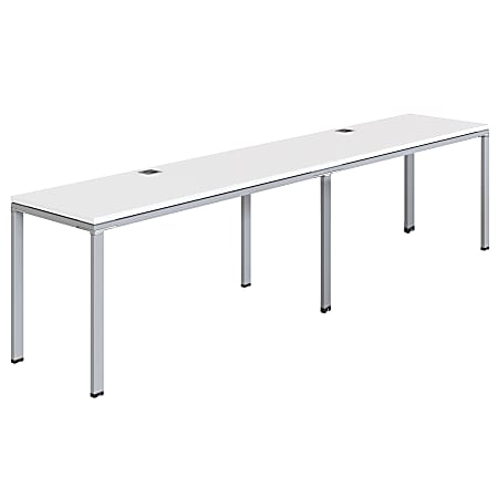 Boss Office Products Simple System Workstation Double Desks, 120" x 24", White