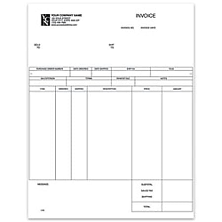 Custom Laser Inventory Invoice For One Write Plus®,