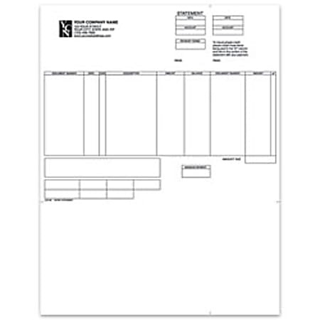 Custom Laser Statement For Dynamics®/Great Plains®/Microsoft®, 8 1/2" x 11", 1 Part, Box Of 250