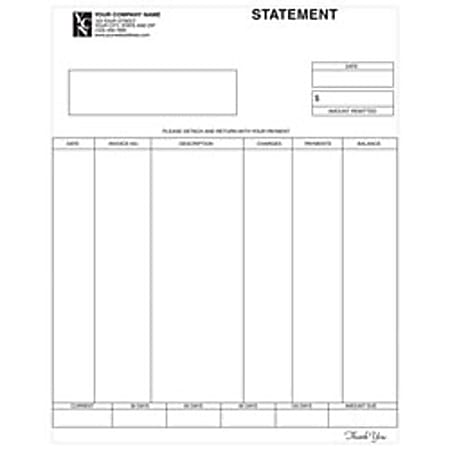 Custom LF-CS25 Laser Statement For Sage Peachtree®, 8 1/2" x 11", 1 Part, Box Of 250