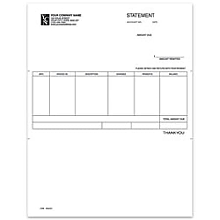 Clarke Custom Laser Statement For One Write Plus®, 8 1/2" x 11", 1 Part, Box Of 250