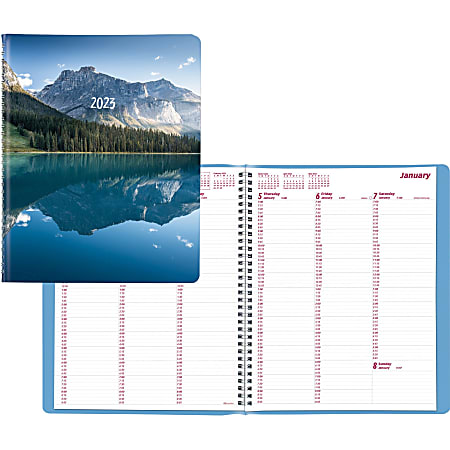 Brownline Brownline Soft Cover Appointment Book - Weekly - 12 Month - January 2022 till December 2022 - Twin Wire - Navy Tweed - Time Zone, Durable Cover, Wear Resistant, Tear Resistant, Six Month Reference, Soft Cover - 1 Each
