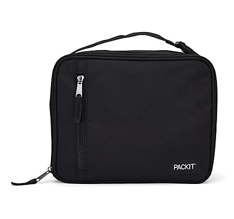 PackIt® Freezable Classic Lunch Box, 2-3/4”H x 10-1/4”W x 8-1/2”D, Black