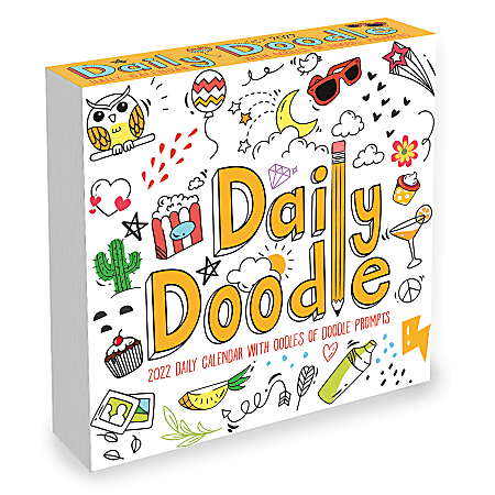 TF Publishing Arts & Entertainment Daily Desk Calendar, 5-1/4" x 5-1/4", Doodle, January To December 2022